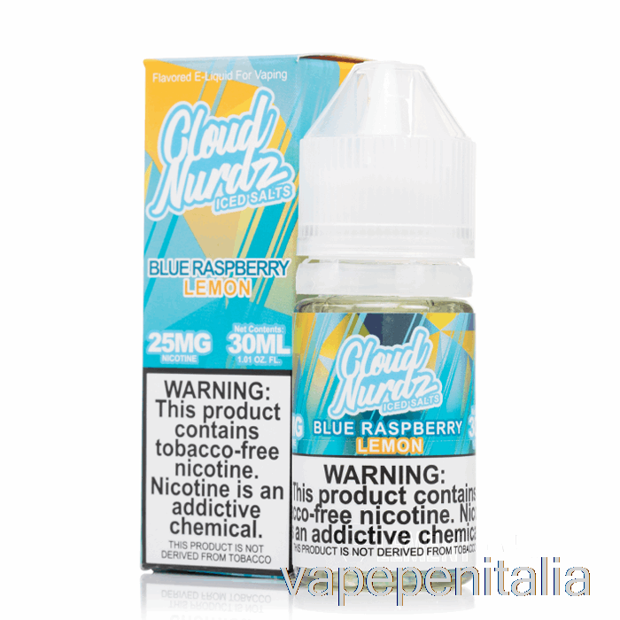 Penna Vape Ghiacciata Blu Lampone Limone - Sali Cloud Nurdz - 30 Ml 50 Mg
